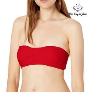 Cyn Luca Standard Ruched Front Bandeau Bikini Top Size L